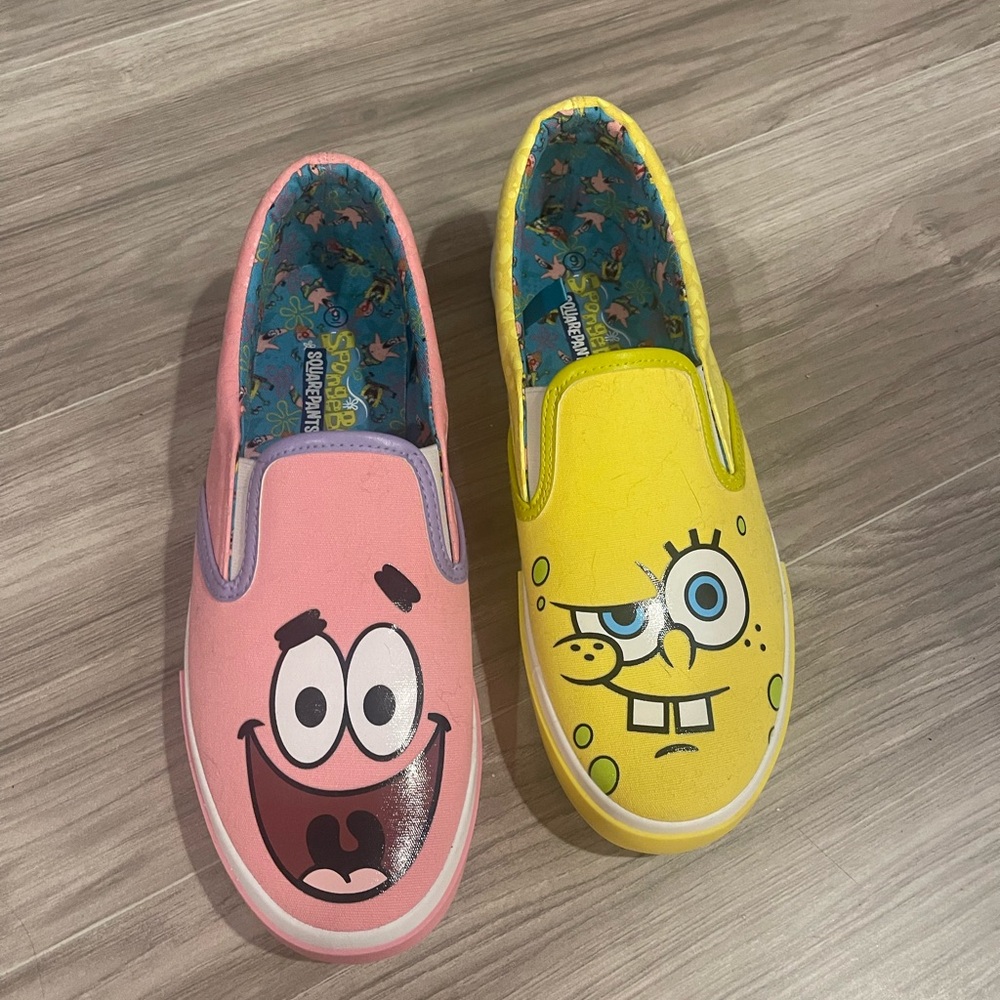 SpongeBob SquarePants Adult Slip-On Shoes - Pink and Yellow